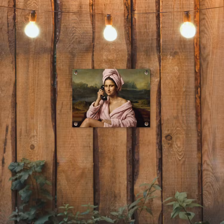 Mona - Klassiek - Roze tuinposter los doek klein -sfeer1