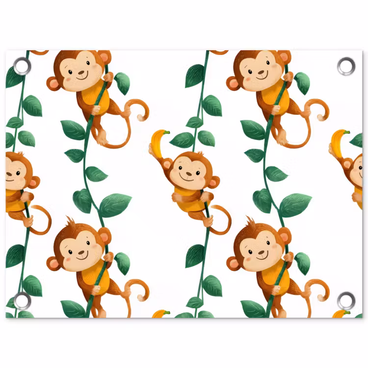Apen - Lianen - Kleurrijk tuinposter los doek klein 239 -3d