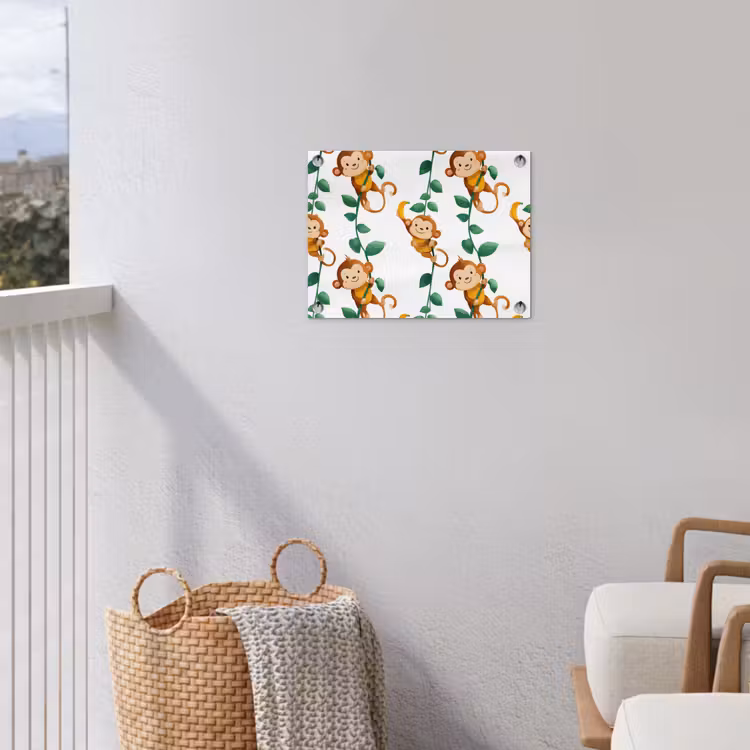 Apen - Lianen - Kleurrijk tuinposter los doek klein 239 -sfeer8