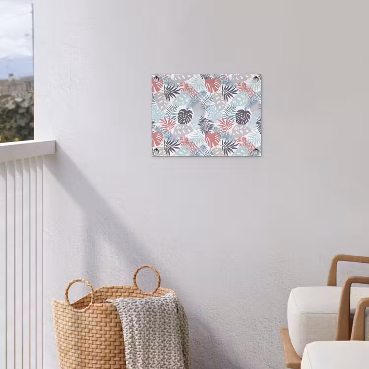 Monstera - Pastel - Bladeren - Tropical tuinposter los doek klein -sfeer8