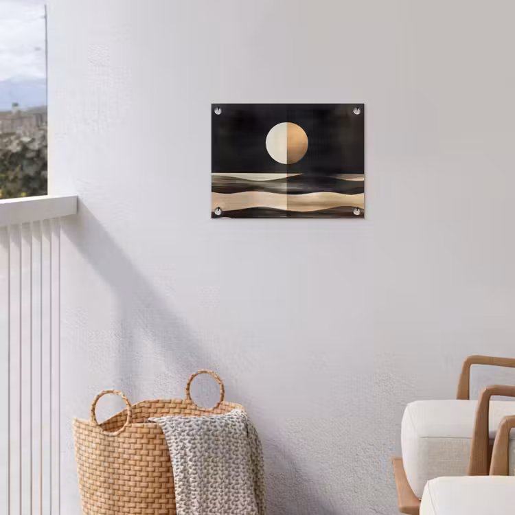 Maan - Cirkel - Goud tuinposter los doek klein -sfeer8