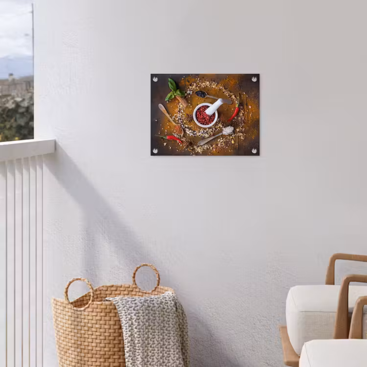 Vijzel - Kruiden - Lepels - Specerijen - Bruin - Peper tuinposter los doek klein -sfeer8