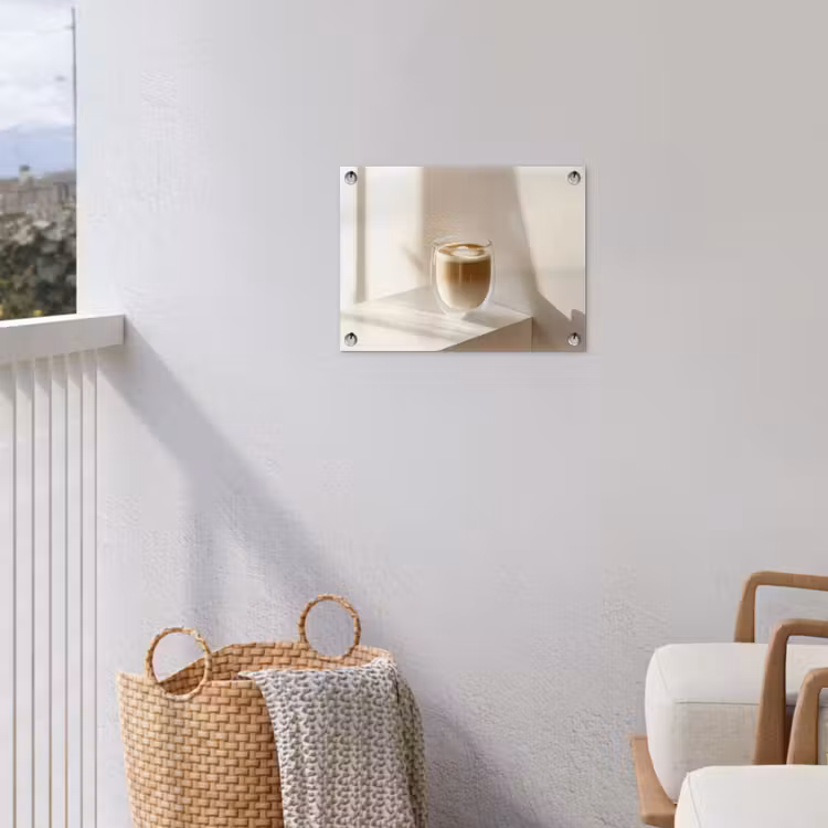 Mok - Latte - Minimalistisch - Schaduw tuinposter los doek klein -sfeer8