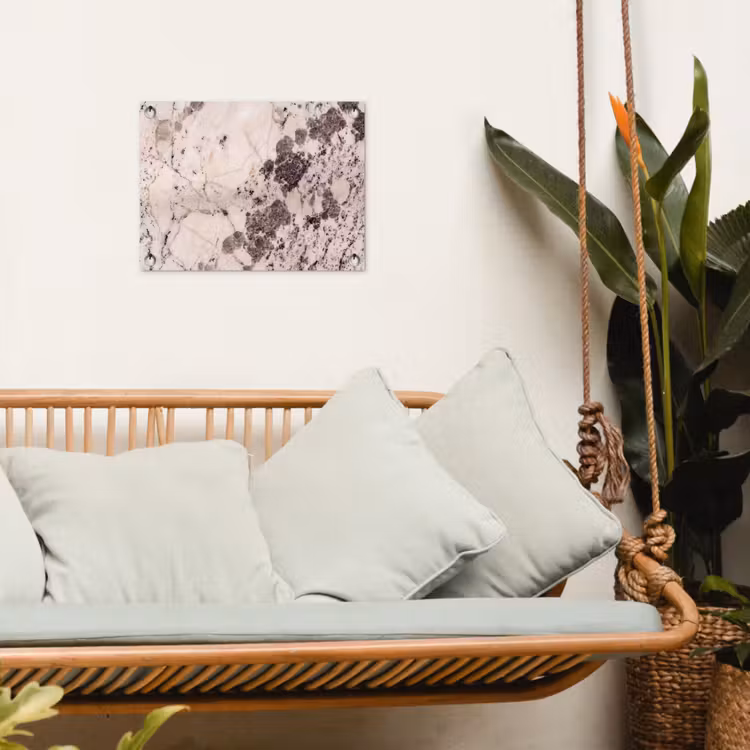 Natuursteen - Patroon - Abstract - Beige - Grijs tuinposter los doek klein -sfeer7