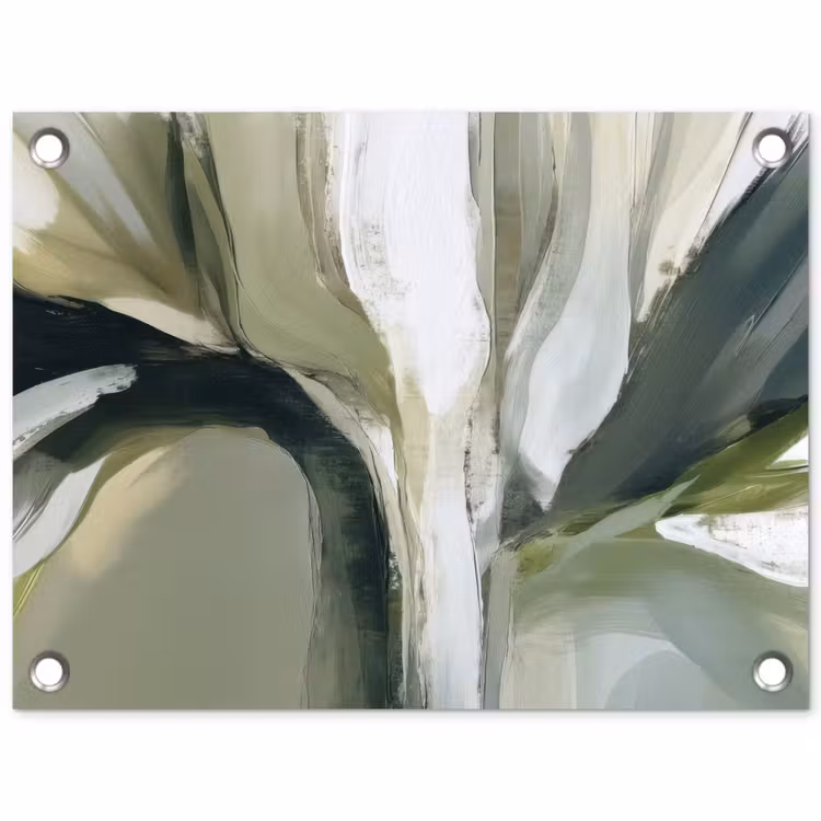Natuur - Abstract - Groen - Penseelstreken tuinposter los doek klein -3d
