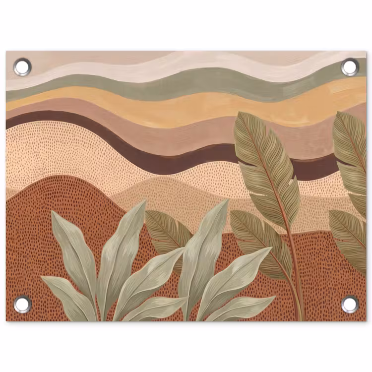 Natuur - Bladeren - Landschap - Abstract - Aardetinten tuinposter los doek klein -3d