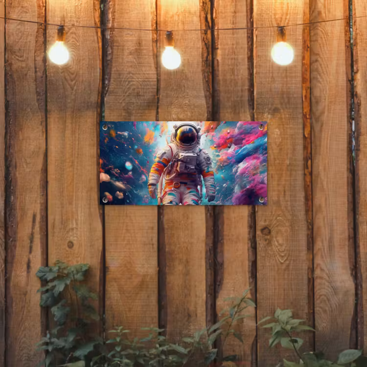Neon - Meteoriet - Neon - Astronaut tuinposter los doek klein -sfeer1