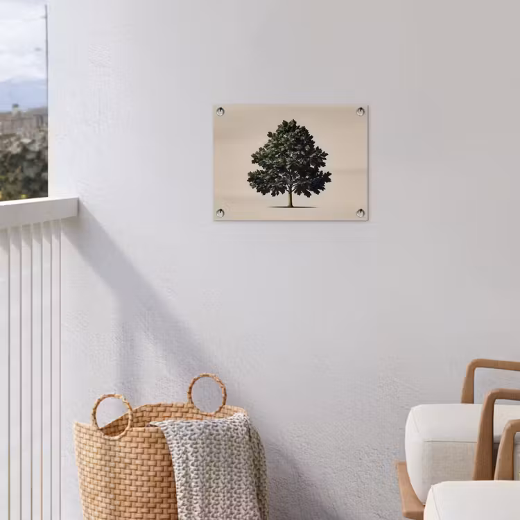Eikenboom - Schaduw - Egaal tuinposter los doek klein -sfeer8
