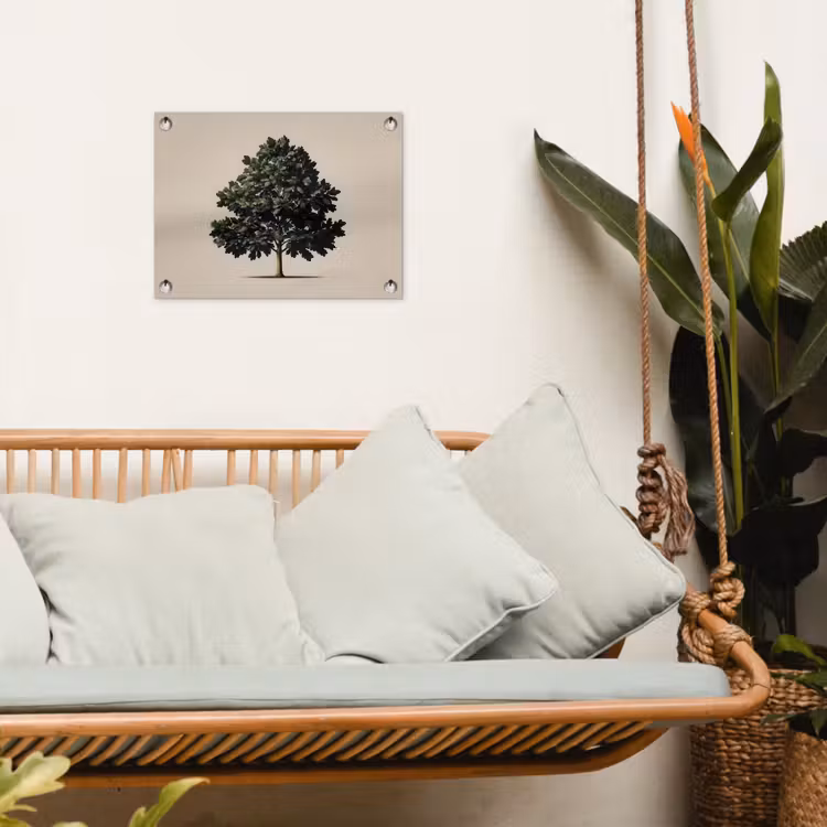 Eikenboom - Schaduw - Egaal tuinposter los doek klein -sfeer7