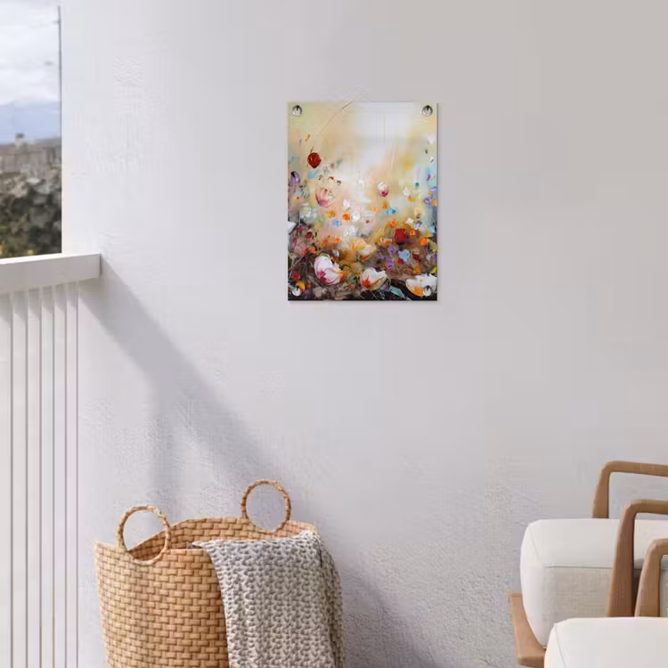 Olieverf - Bloemen - Kleurrijk - Natuur tuinposter los doek klein -sfeer8