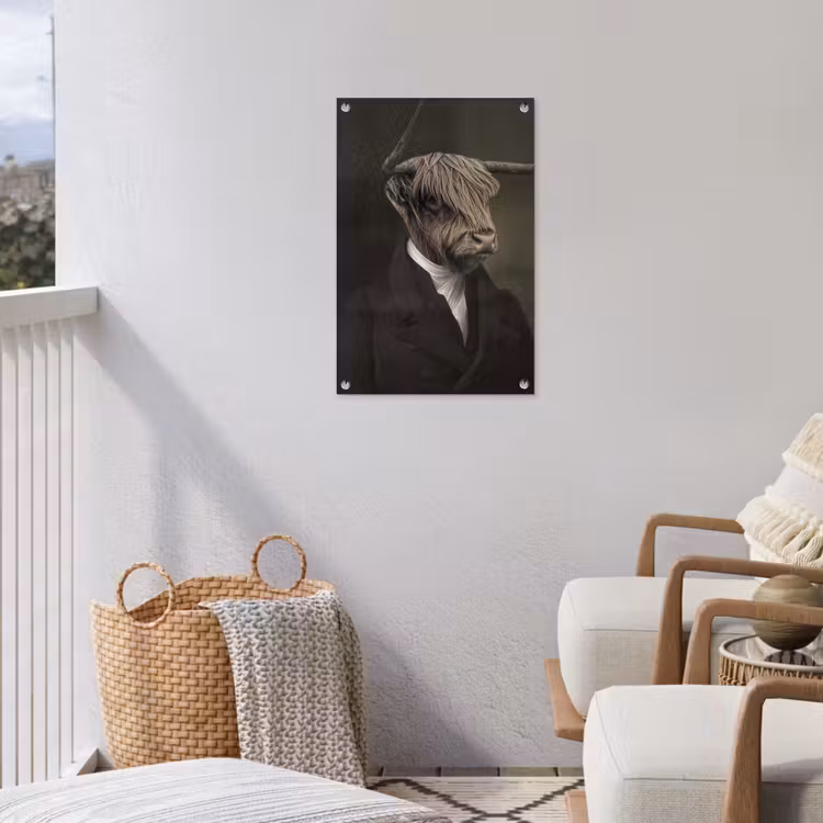 Oude Meesters - Schotse Hooglander - Dieren tuinposter los doek klein -sfeer8