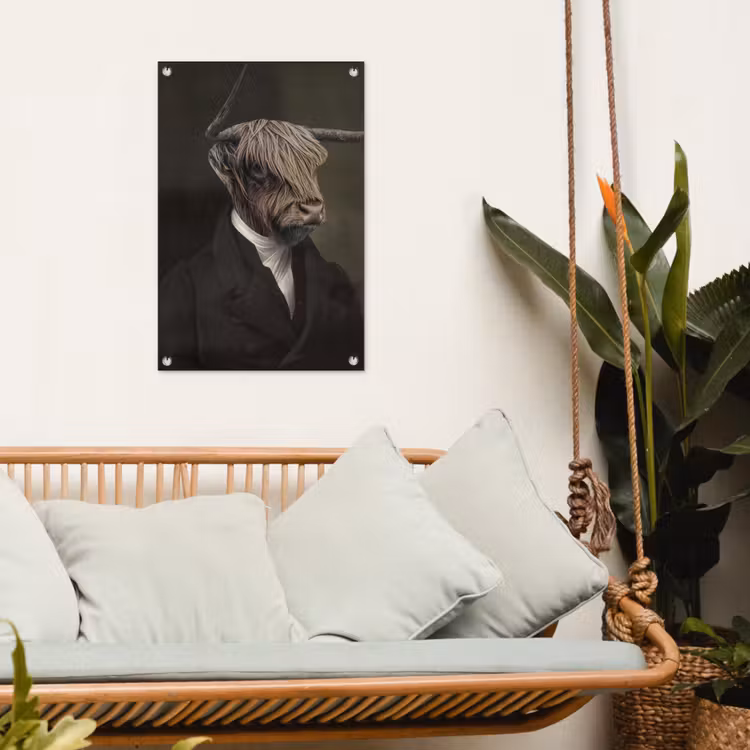 Oude Meesters - Schotse Hooglander - Dieren tuinposter los doek klein -sfeer7