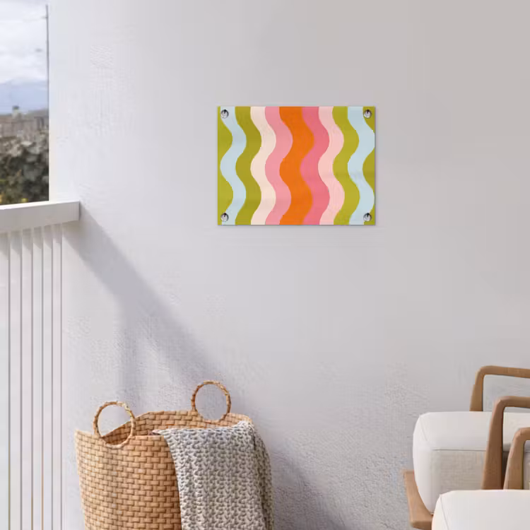 Banen - Golven - Kleurrijk - Verticaal tuinposter los doek klein -sfeer8