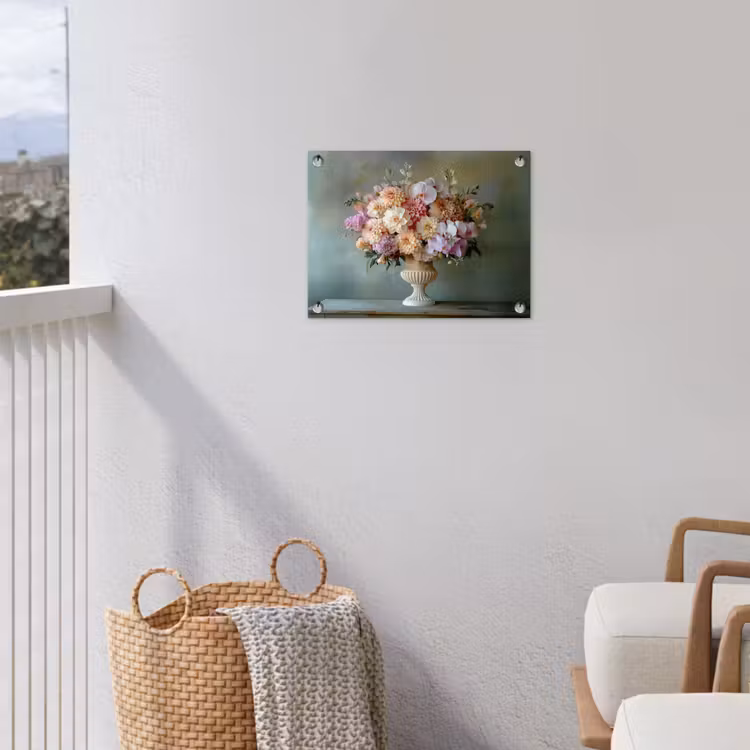 Orchidee - Boeket - Vaas - Bloemen tuinposter los doek klein -sfeer8