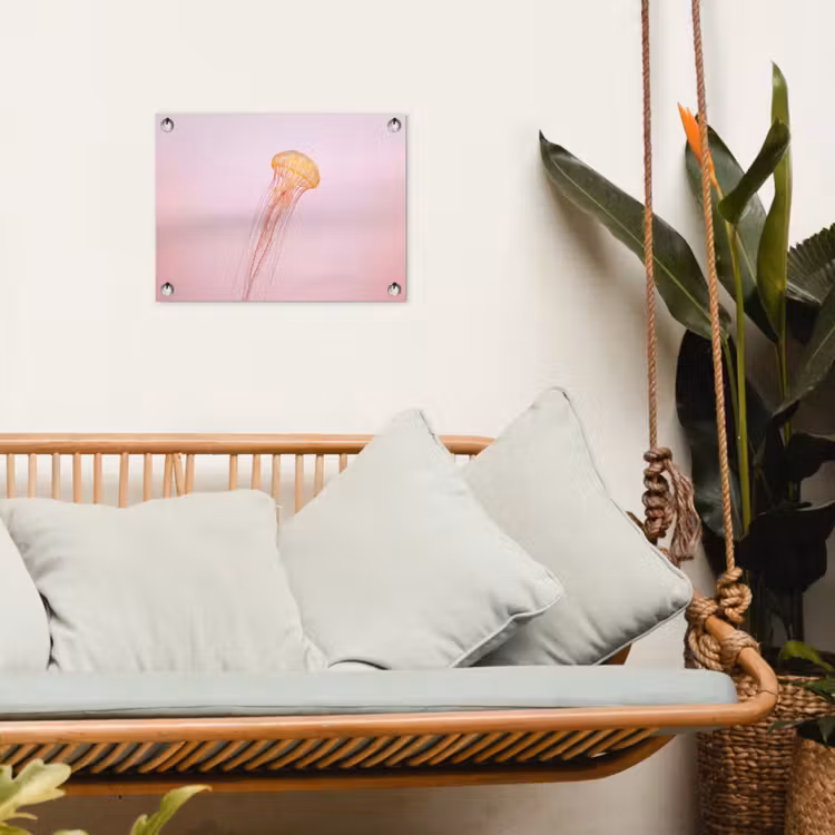 Sierlijk - Kwal - Roze tuinposter los doek klein -sfeer7