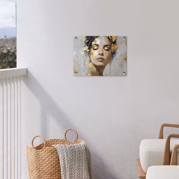 Sierlijk - Vrouw - Goud - Ogen tuinposter los doek klein -sfeer8