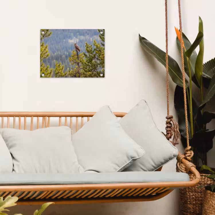 Uil - Oehoe - Bomen - Natuur tuinposter los doek klein -sfeer7