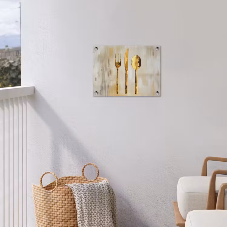 Verf - Goud - Bestek tuinposter los doek klein -sfeer8
