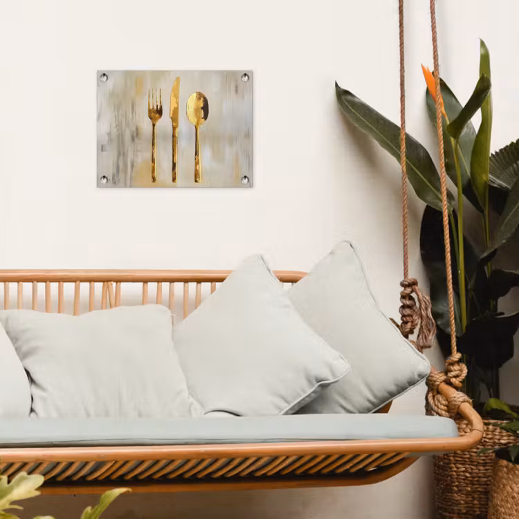 Verf - Goud - Bestek tuinposter los doek klein -sfeer7