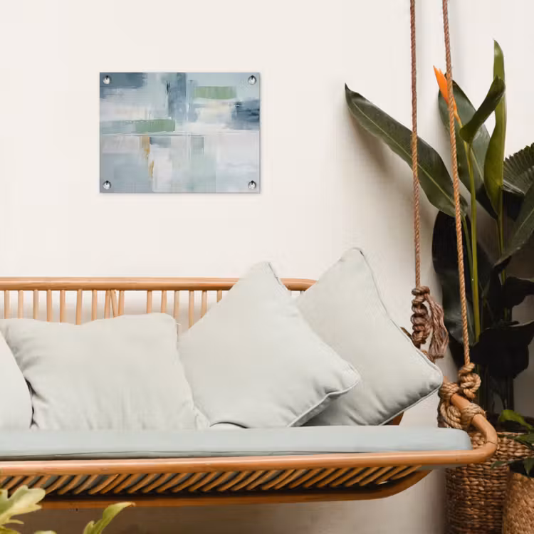 Verf - Moderne kunst - Abstract - Grijs tuinposter los doek klein -sfeer7