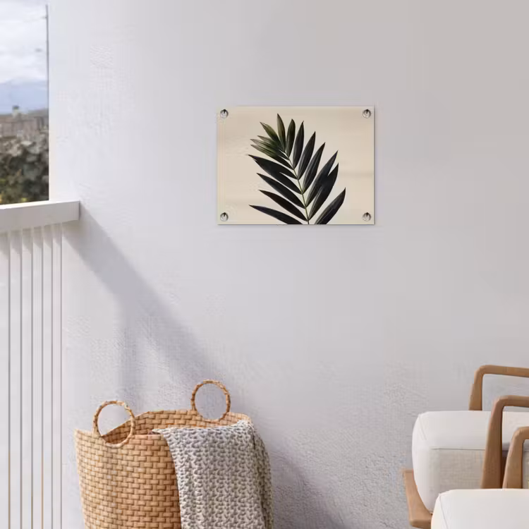Palmblad - Donkere bladen - Subtiel tuinposter los doek klein -sfeer8