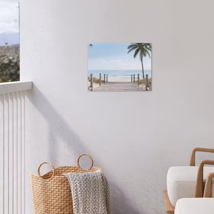 Palmbomen - Pad - Horizon tuinposter los doek klein -sfeer8
