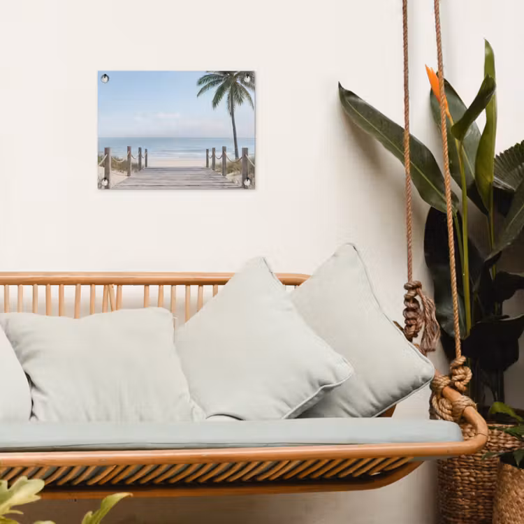Palmbomen - Pad - Horizon tuinposter los doek klein -sfeer7