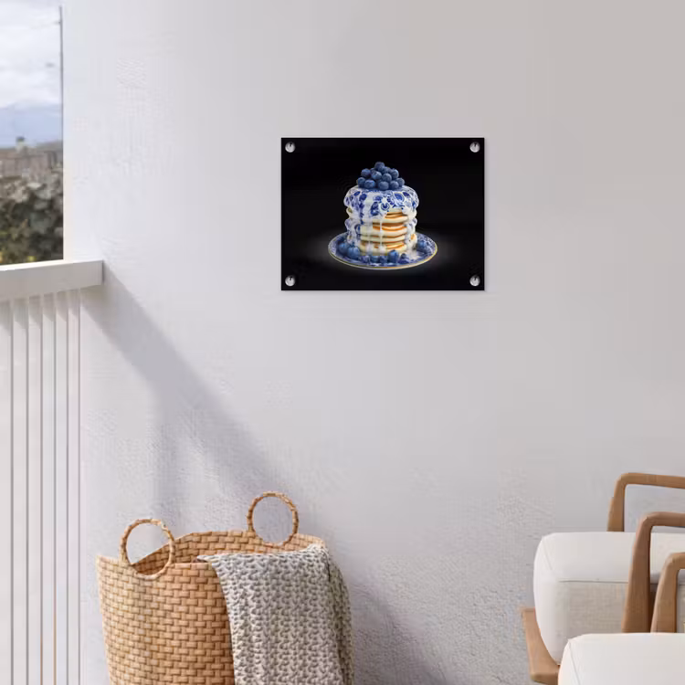 Pannenkoeken - Blauwe Bessen - Bord tuinposter los doek klein -sfeer8