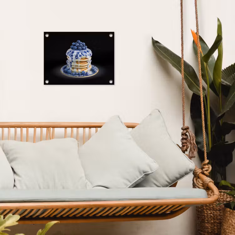 Pannenkoeken - Blauwe Bessen - Bord tuinposter los doek klein -sfeer7