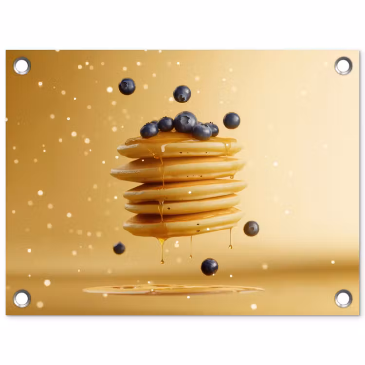 Pannenkoeken - Eten - Honing - Geel tuinposter los doek klein -3d