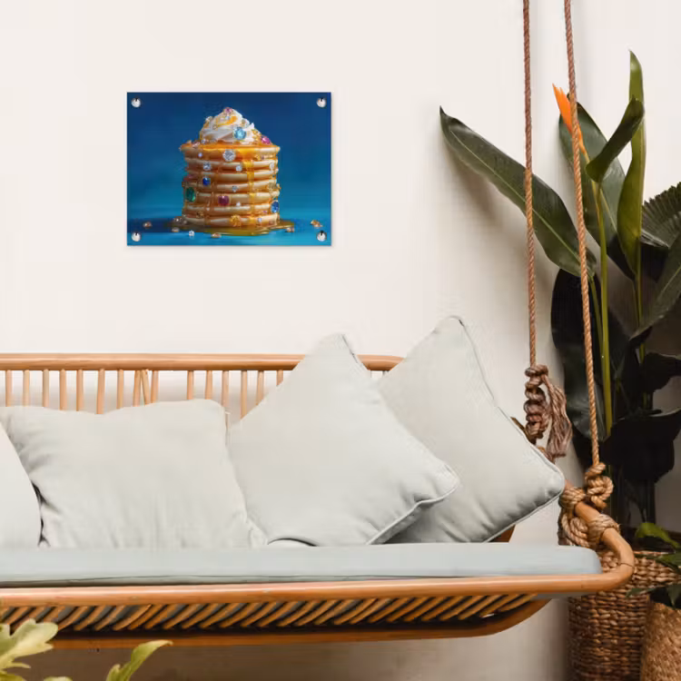 Pannenkoeken - Steentjes - Glitter - Slagroom tuinposter los doek klein -sfeer7