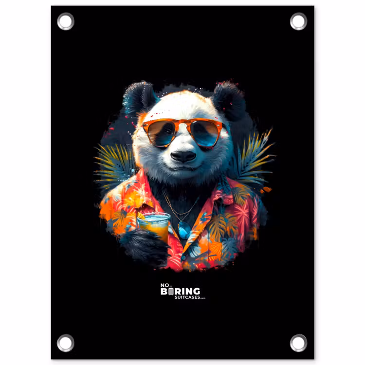 Panda als tropische straatkunst tuinposter los doek klein -3d