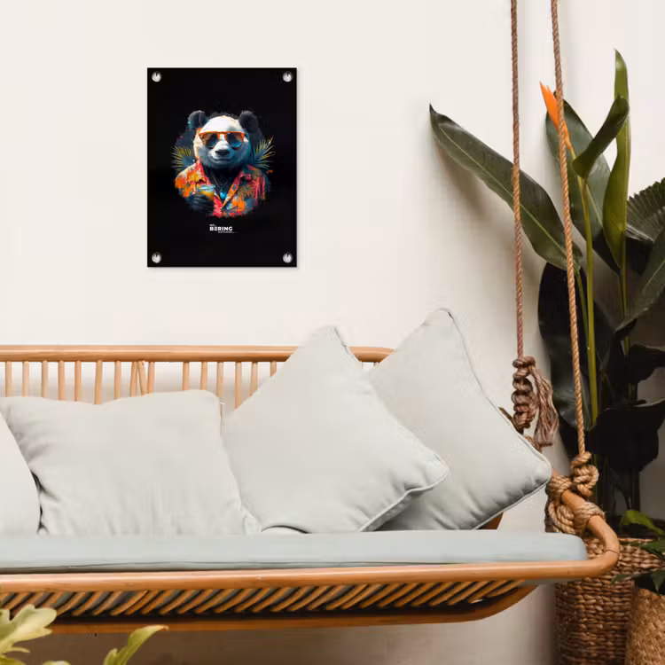 Panda als tropische straatkunst tuinposter los doek klein -sfeer7