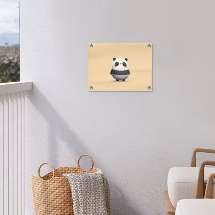 Panda - Beige - Minimalistisch tuinposter los doek klein -sfeer8