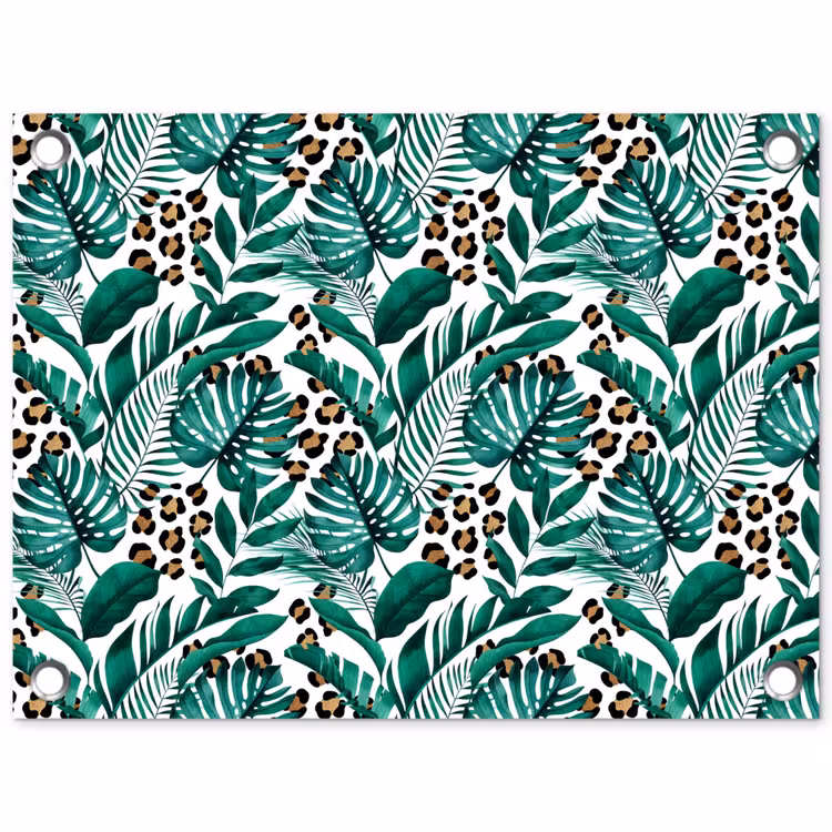 Panterprint - Bladeren - Jungle tuinposter los doek klein -3d