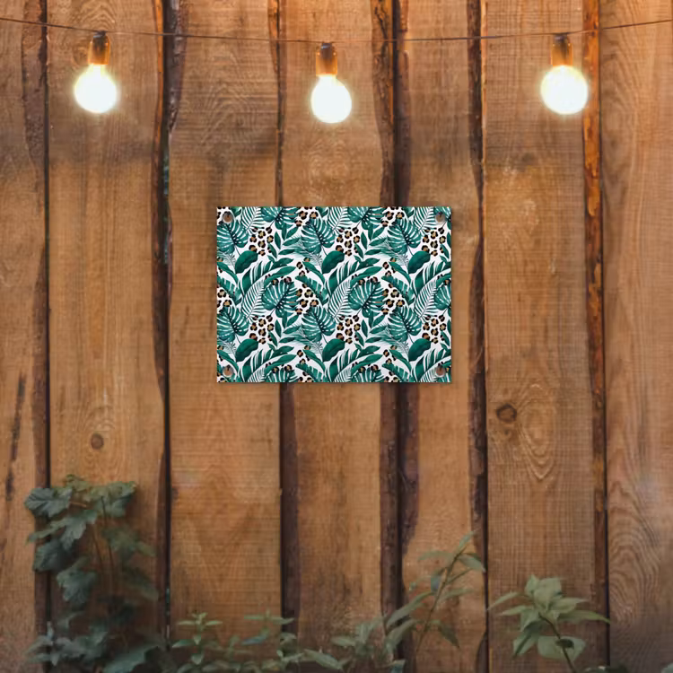Panterprint - Bladeren - Jungle tuinposter los doek klein -sfeer1