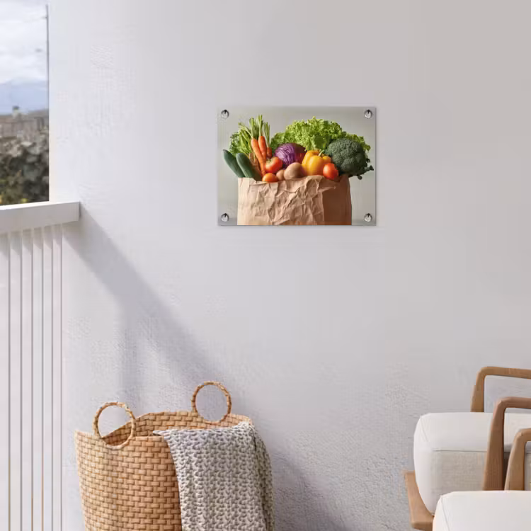 Papieren - Boodschappen - Groente - Kleurrijk tuinposter los doek klein -sfeer8