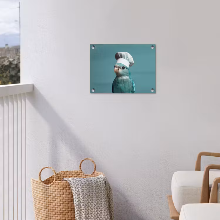 Parkiet - Vogel - Koksmuts - Cute tuinposter los doek klein -sfeer8