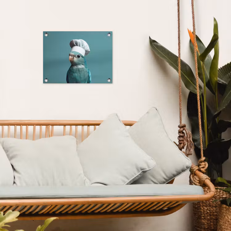 Parkiet - Vogel - Koksmuts - Cute tuinposter los doek klein -sfeer7