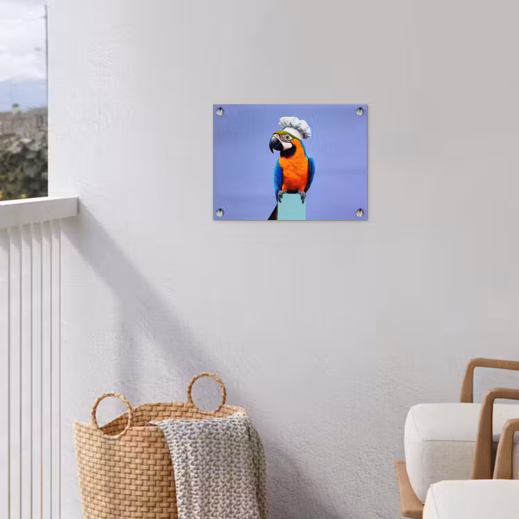 Papegaai - Koksmuts - Vogel - Leuk tuinposter los doek klein -sfeer8