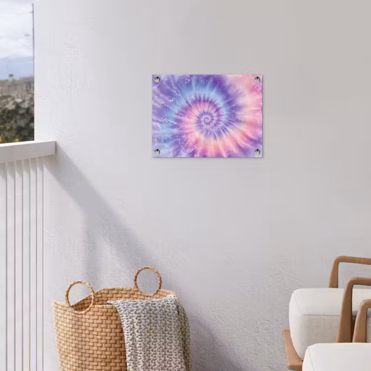 Pasteltinten - Paars - Spiraal - Marmer tuinposter los doek klein -sfeer8