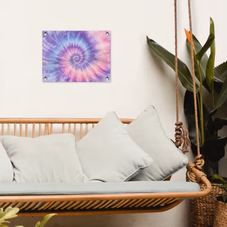 Pasteltinten - Paars - Spiraal - Marmer tuinposter los doek klein -sfeer7