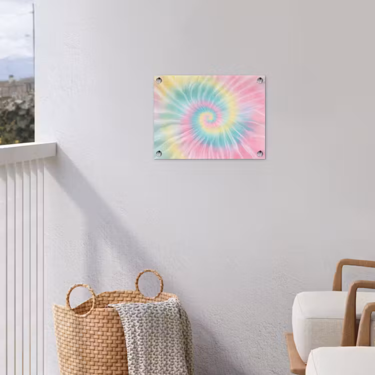 Pasteltinten - Tie dye - Roze tuinposter los doek klein -sfeer8
