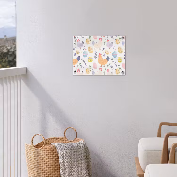 Patroon - Kip - Paaseieren tuinposter los doek klein -sfeer8