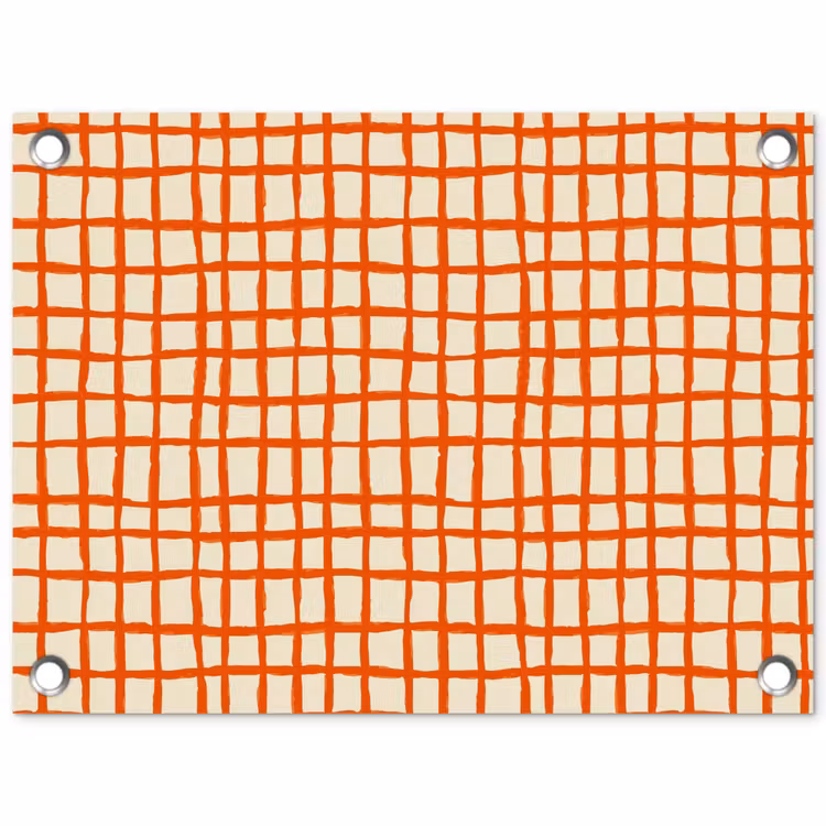 Patroon - Lijnen - Oranje tuinposter los doek klein 239 -3d