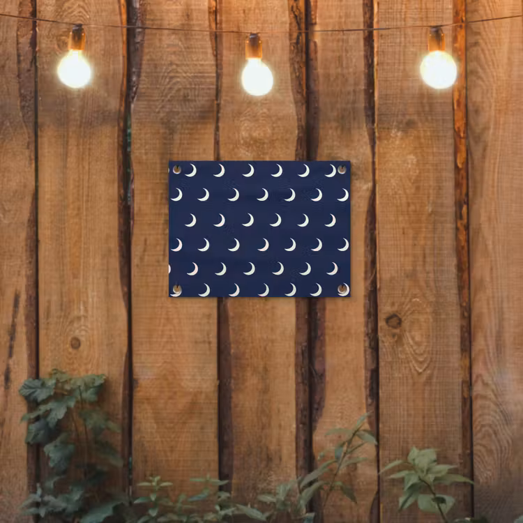 Patroon - Manen - Blauw tuinposter los doek klein 239 -sfeer1