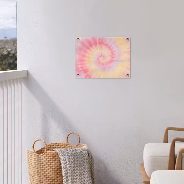 Patroon - Tie Dye - Pasteltinten - Roze tuinposter los doek klein -sfeer8