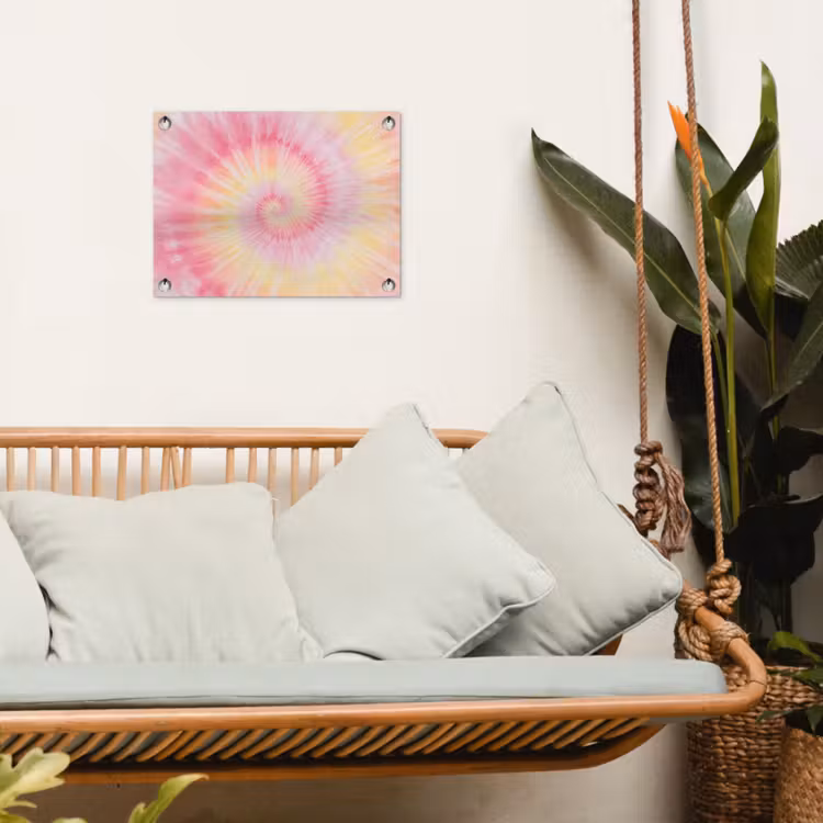 Patroon - Tie Dye - Pasteltinten - Roze tuinposter los doek klein -sfeer7