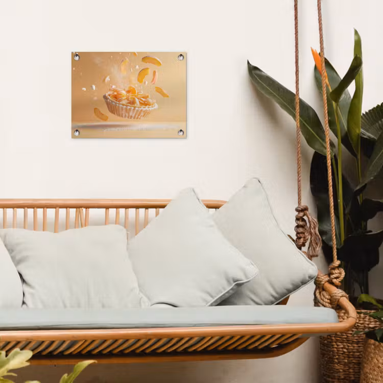 Peach - Eten - Taart - Oranje tuinposter los doek klein -sfeer7
