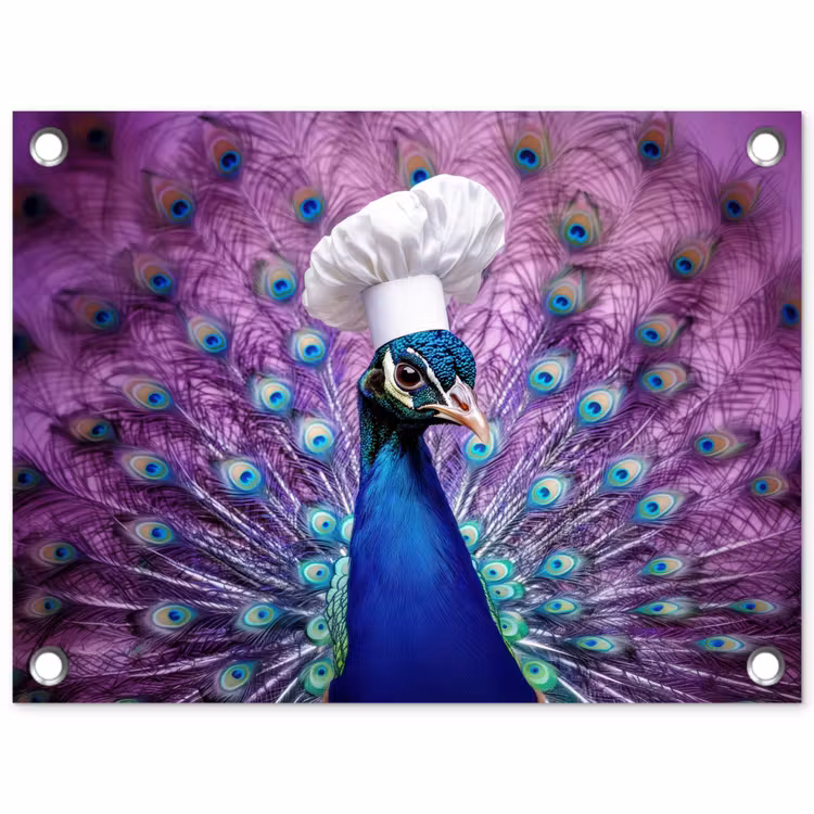 Pauw - Koksmuts - Cool - Paars tuinposter los doek klein -3d